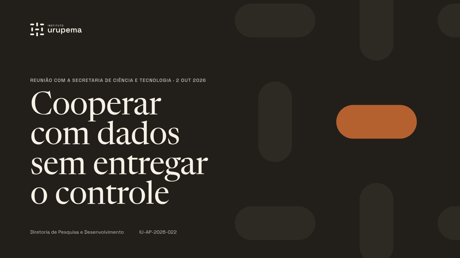 Capa de apresentação: o símbolo recortado pela borda, com o centro em Urucum inteiro