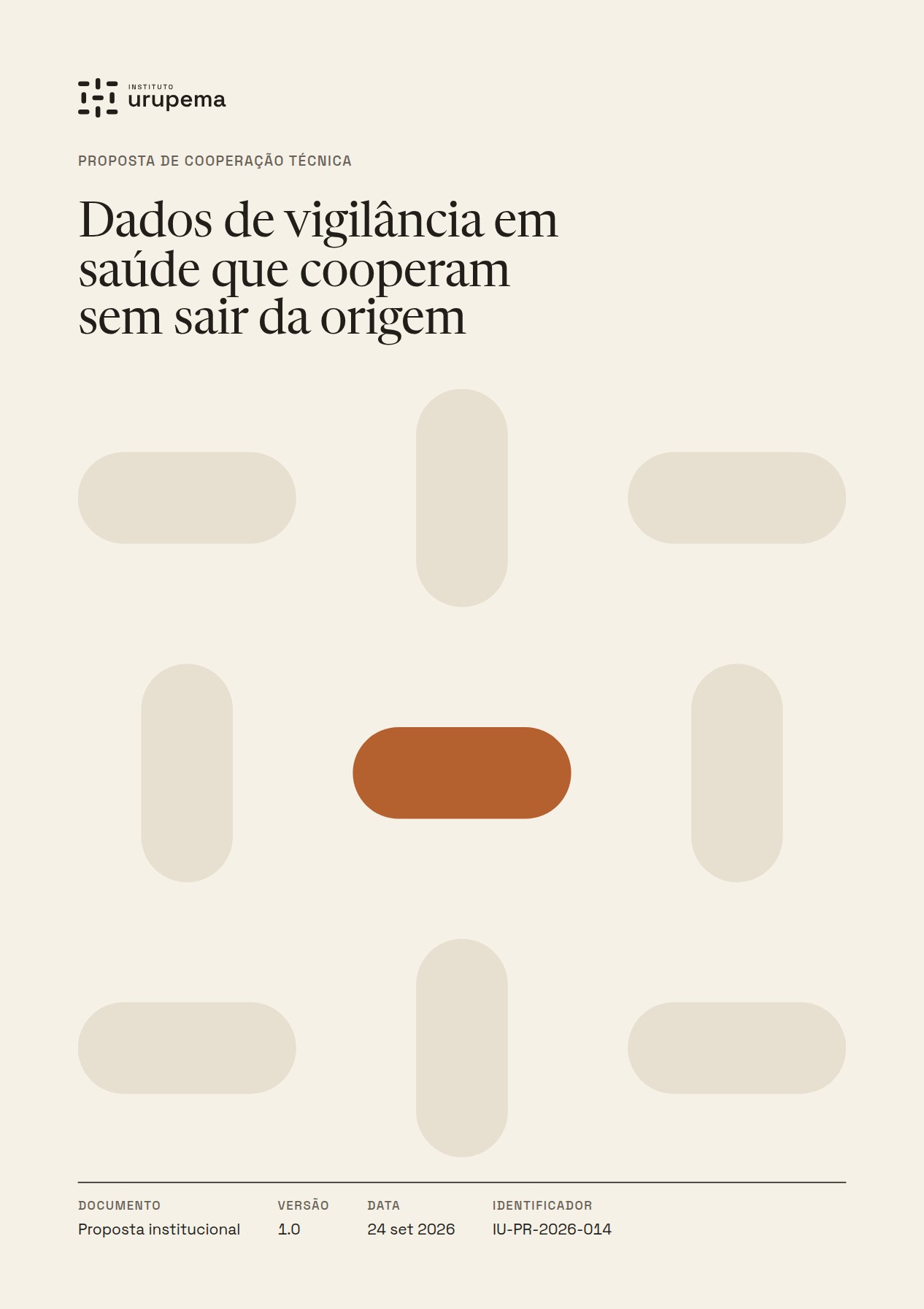 Capa de proposta com o símbolo em campo