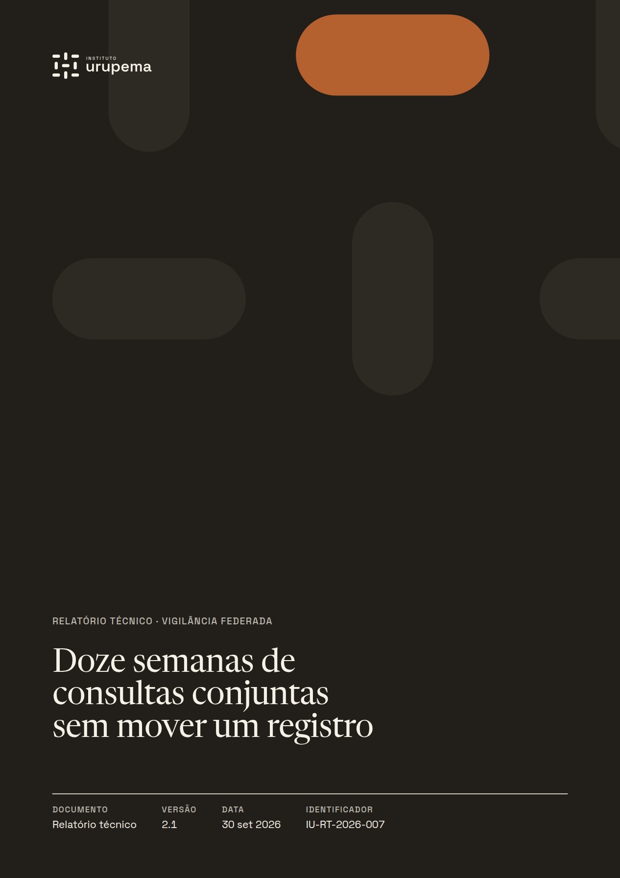 Capa escura de relatório técnico