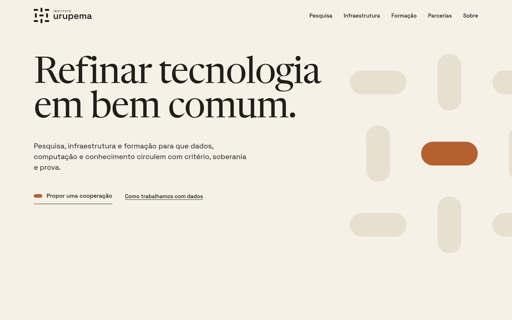 Página inicial do site no computador